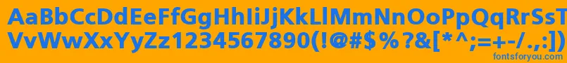 PfcatalogBlackUnicode Font – Blue Fonts on Orange Background