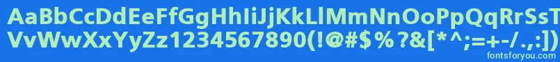 PfcatalogBlackUnicode Font – Green Fonts on Blue Background