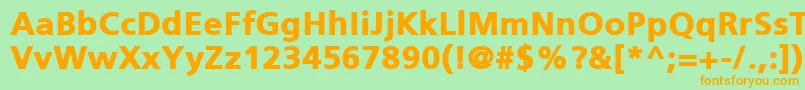 PfcatalogBlackUnicode Font – Orange Fonts on Green Background