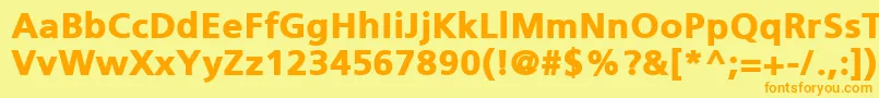 PfcatalogBlackUnicode Font – Orange Fonts on Yellow Background