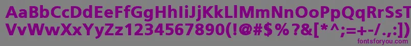 フォントPfcatalogBlackUnicode – 紫色のフォント、灰色の背景