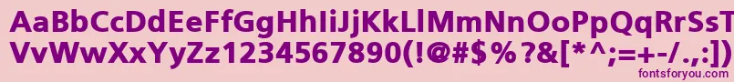 PfcatalogBlackUnicode-fontti – violetit fontit vaaleanpunaisella taustalla