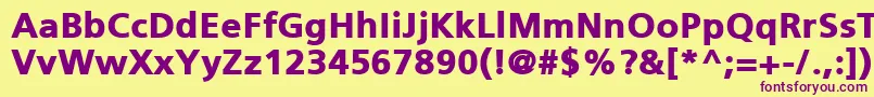 PfcatalogBlackUnicode Font – Purple Fonts on Yellow Background