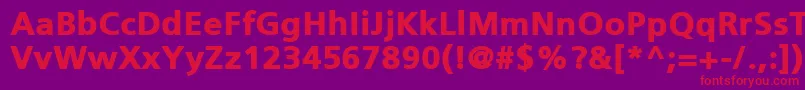 PfcatalogBlackUnicode-Schriftart – Rote Schriften auf violettem Hintergrund