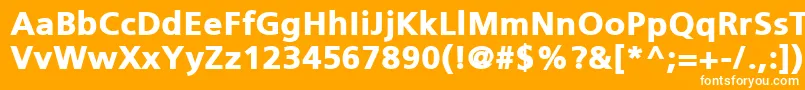 Шрифт PfcatalogBlackUnicode – белые шрифты на оранжевом фоне