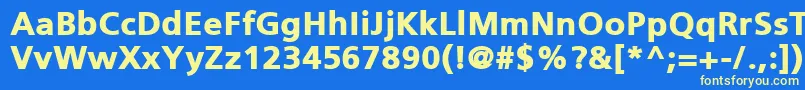 PfcatalogBlackUnicode Font – Yellow Fonts on Blue Background