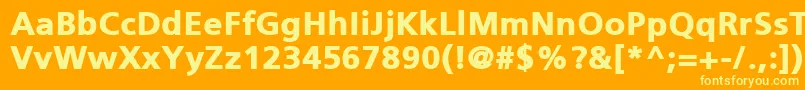 PfcatalogBlackUnicode Font – Yellow Fonts on Orange Background