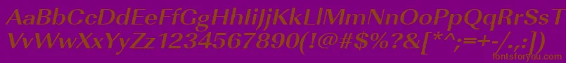 fuente UrwimperialtextwidBoldOblique – Fuentes Marrones Sobre Fondo Morado