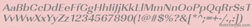 Шрифт UrwimperialtextwidBoldOblique – серые шрифты на розовом фоне