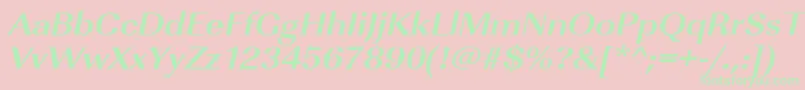 UrwimperialtextwidBoldOblique Font – Green Fonts on Pink Background