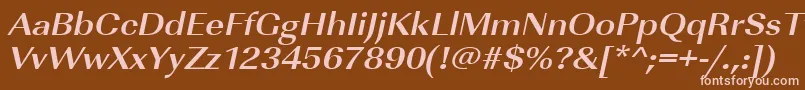 Шрифт UrwimperialtextwidBoldOblique – розовые шрифты на коричневом фоне