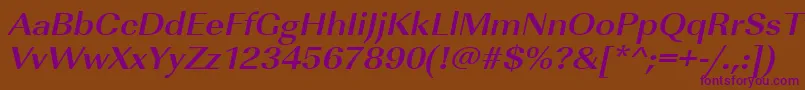 UrwimperialtextwidBoldOblique Font – Purple Fonts on Brown Background