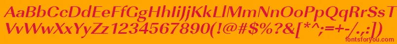 フォントUrwimperialtextwidBoldOblique – オレンジの背景に赤い文字
