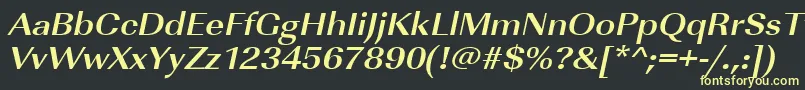 Fonte UrwimperialtextwidBoldOblique – fontes amarelas em um fundo preto