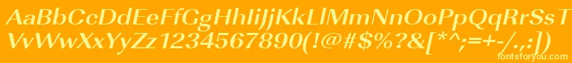 フォントUrwimperialtextwidBoldOblique – オレンジの背景に黄色の文字