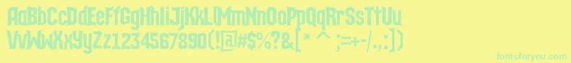 Шрифт ATechnicscncDemibold – зелёные шрифты на жёлтом фоне