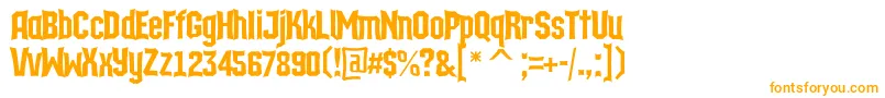 ATechnicscncDemibold Font – Orange Fonts on White Background