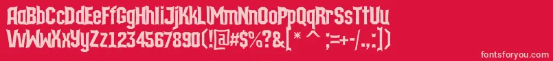 ATechnicscncDemibold Font – Pink Fonts on Red Background