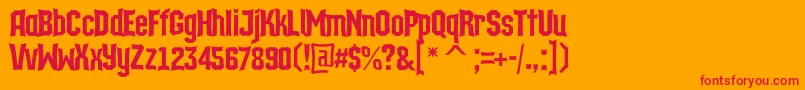 フォントATechnicscncDemibold – オレンジの背景に赤い文字