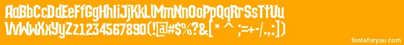 フォントATechnicscncDemibold – オレンジの背景に白い文字