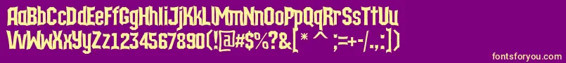 ATechnicscncDemibold Font – Yellow Fonts on Purple Background