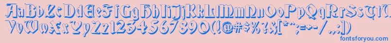 GermaniaShadow-Schriftart – Blaue Schriften auf rosa Hintergrund
