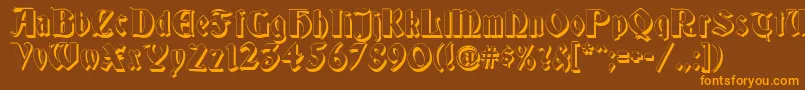 GermaniaShadow Font – Orange Fonts on Brown Background