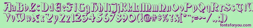 GermaniaShadow Font – Purple Fonts on Green Background