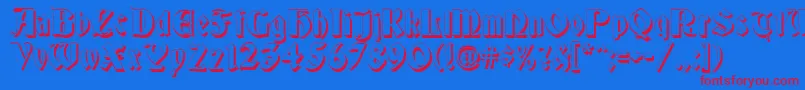 Więcej informacji o czcionce GermaniaShadow Czcionka GermaniaShadow – czerwone czcionki na niebieskim tle