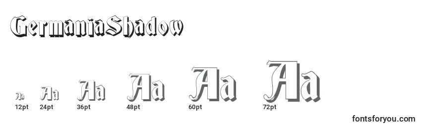 GermaniaShadow Font Sizes