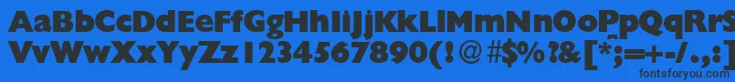 GillionblackdbNormal Font – Black Fonts on Blue Background