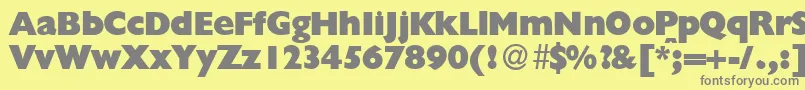 GillionblackdbNormal Font – Gray Fonts on Yellow Background