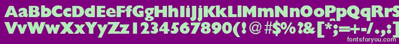 GillionblackdbNormal Font – Green Fonts on Purple Background