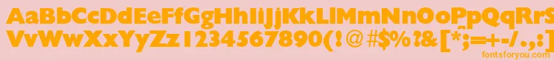 GillionblackdbNormal-Schriftart – Orangefarbene Schriften auf rosa Hintergrund