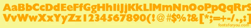 GillionblackdbNormal Font – Orange Fonts on Yellow Background