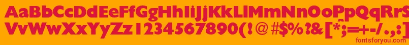 GillionblackdbNormal-Schriftart – Rote Schriften auf orangefarbenem Hintergrund