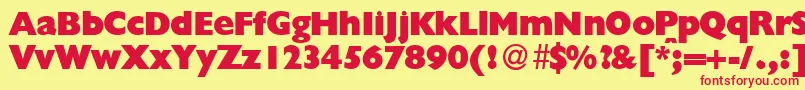 Czcionka GillionblackdbNormal – czerwone czcionki na żółtym tle
