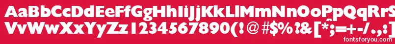 GillionblackdbNormal-fontti – valkoiset fontit punaisella taustalla