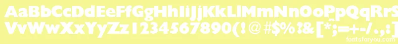 GillionblackdbNormal Font – White Fonts on Yellow Background