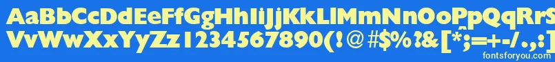 GillionblackdbNormal Font – Yellow Fonts on Blue Background