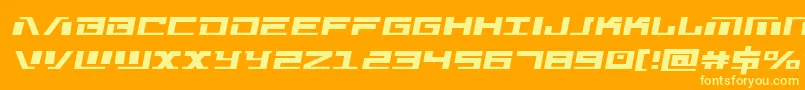 Warmachinesemital Font – Yellow Fonts on Orange Background