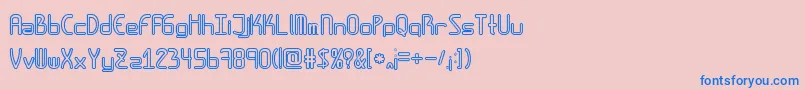 Amplitudeshollowdigitalフォントについての詳細 フォントAmplitudeshollowdigital – ピンクの背景に青い文字