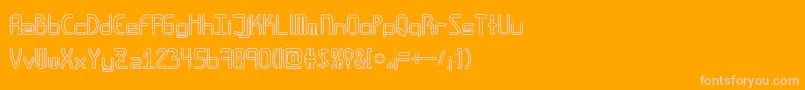 Amplitudeshollowdigital-Schriftart – Rosa Schriften auf orangefarbenem Hintergrund
