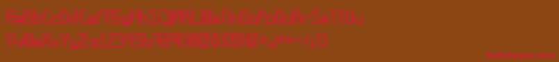 Amplitudeshollowdigital Font – Red Fonts on Brown Background