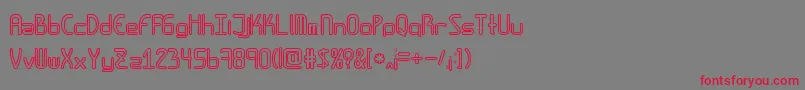 フォントAmplitudeshollowdigital – 赤い文字の灰色の背景