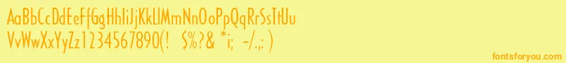 ElectraCondensed Font – Orange Fonts on Yellow Background