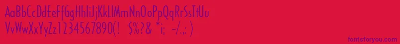 ElectraCondensed Font – Purple Fonts on Red Background