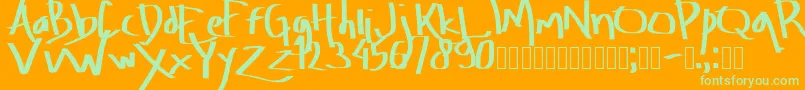 Amburegul Font – Green Fonts on Orange Background