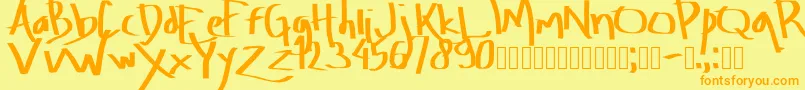 Amburegul Font – Orange Fonts on Yellow Background