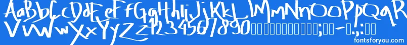 フォントAmburegul – 青い背景に白い文字